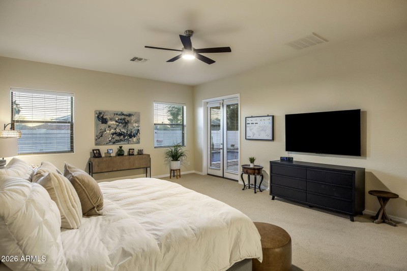 Primary suite with backyard access