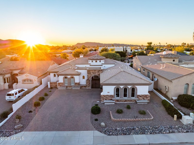 Aerial of front of home