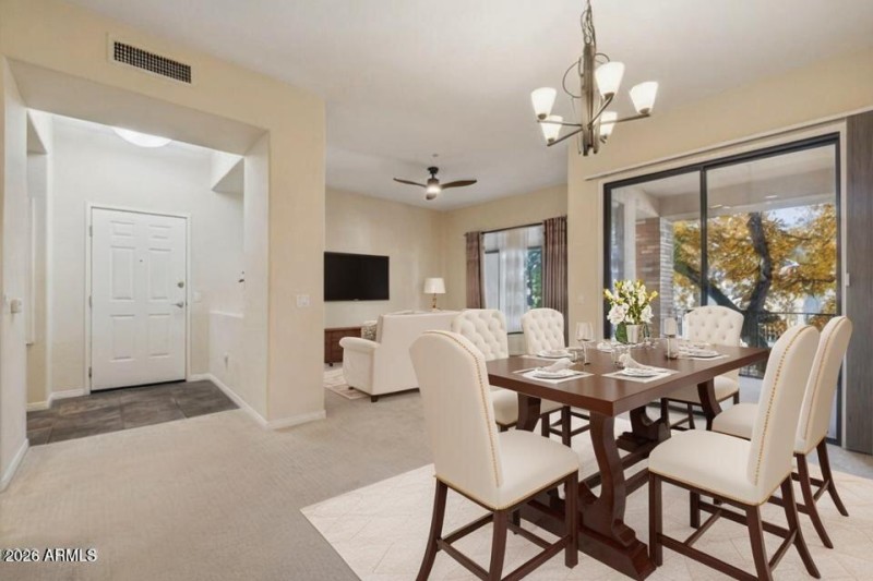 Dining area looking out to the patio