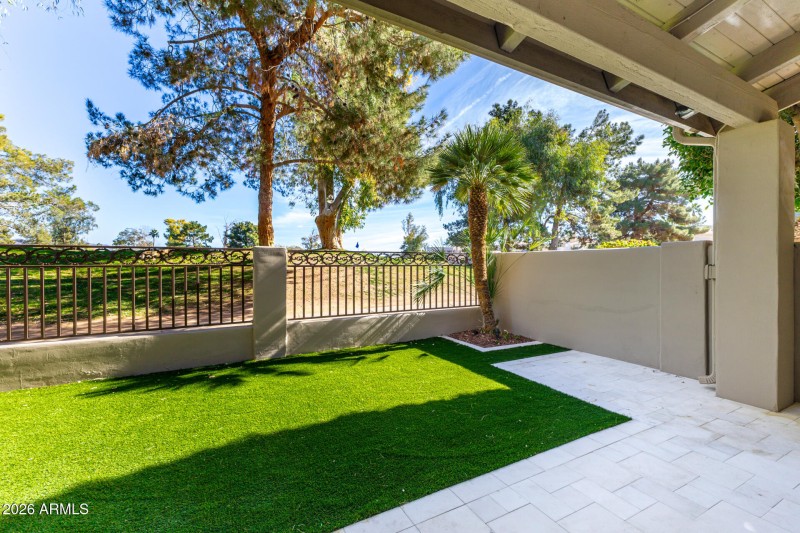 Backyard golf course view