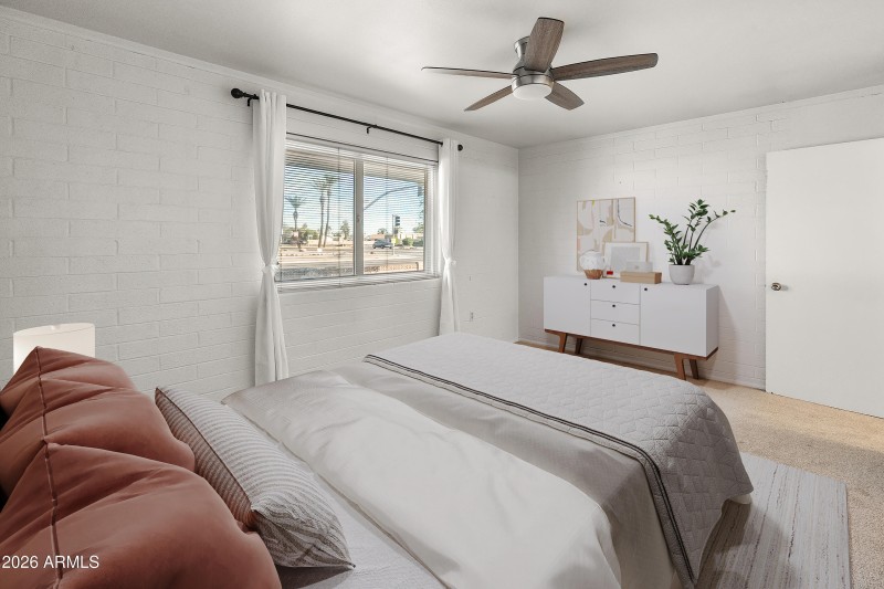 Guest bedroom with natural lighting