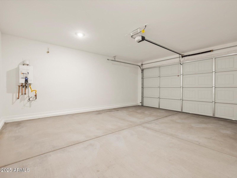 Garage with Tankless Water Heater