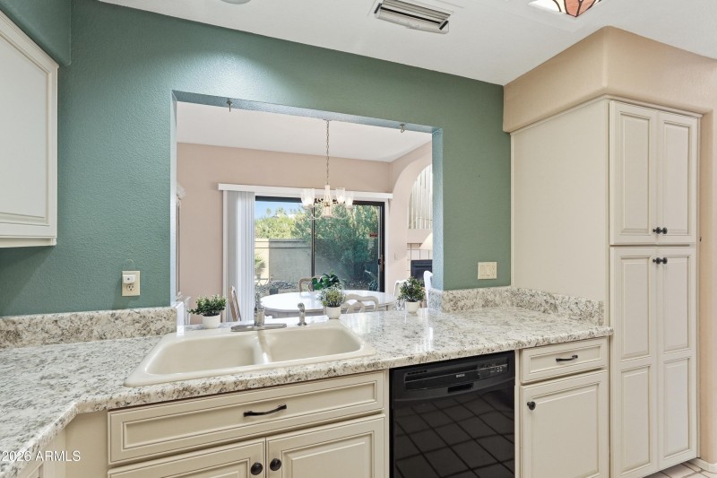 Kitchen view to dining room