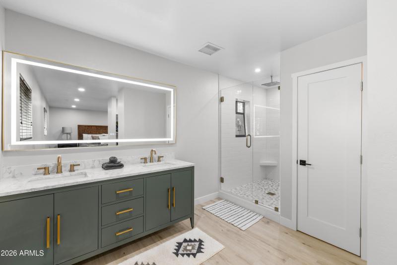 Large shower and private toilet room