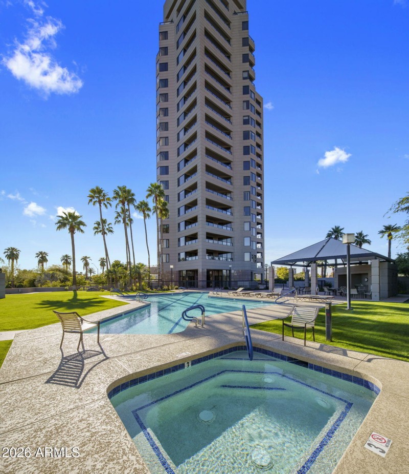 Pool and Building Exterior