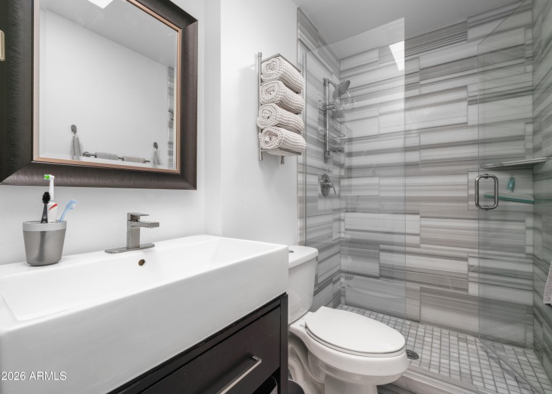 Custom tiled walk-in shower