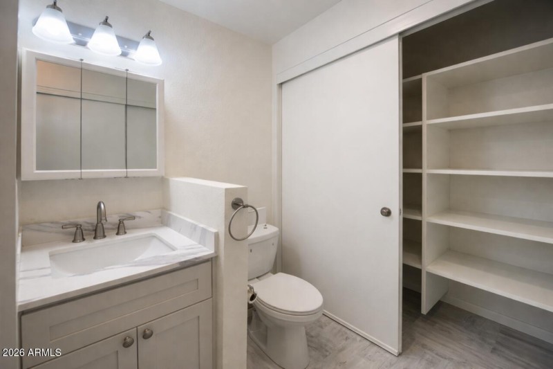 OWNER BATHROOM VIEW w/ STORAGE