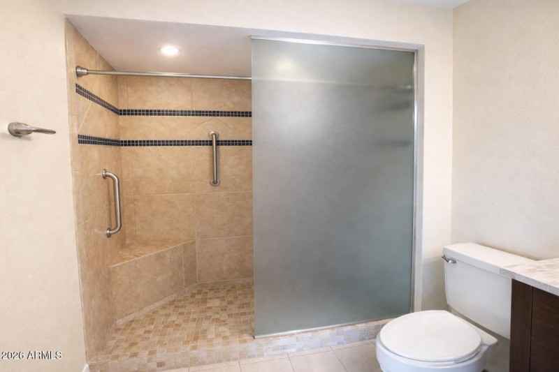 HALL BATHROOM SHOWER w/ GRAB BARS