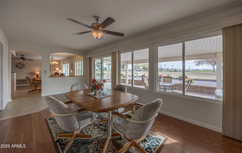 Entertainment area with patio access