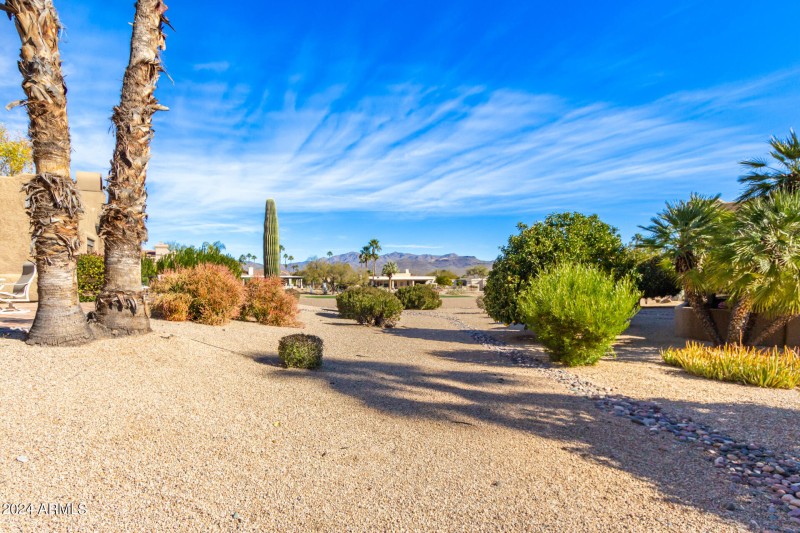 Patio faces the mountains