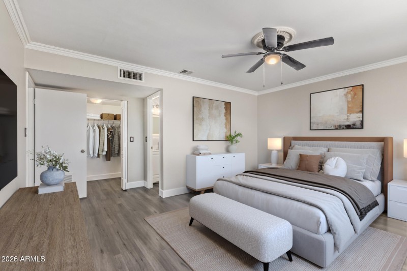 Virtually Staged Primary Bedroom