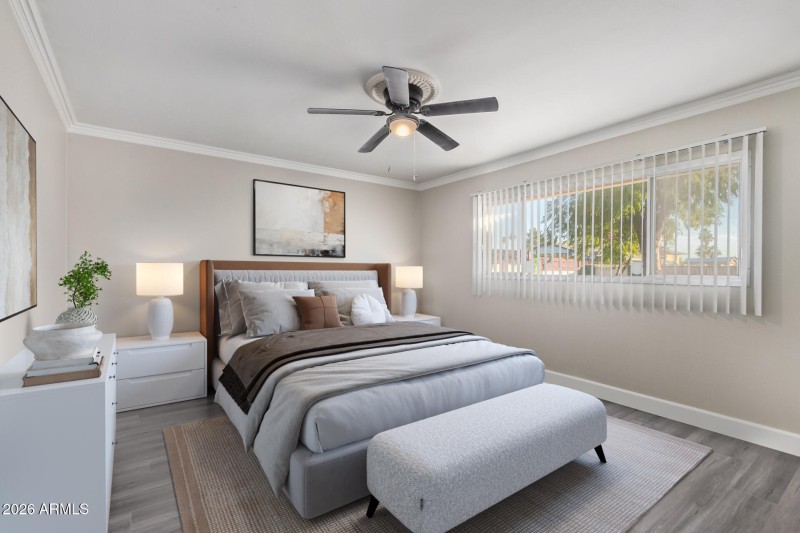 Virtually Staged Primary Bedroom