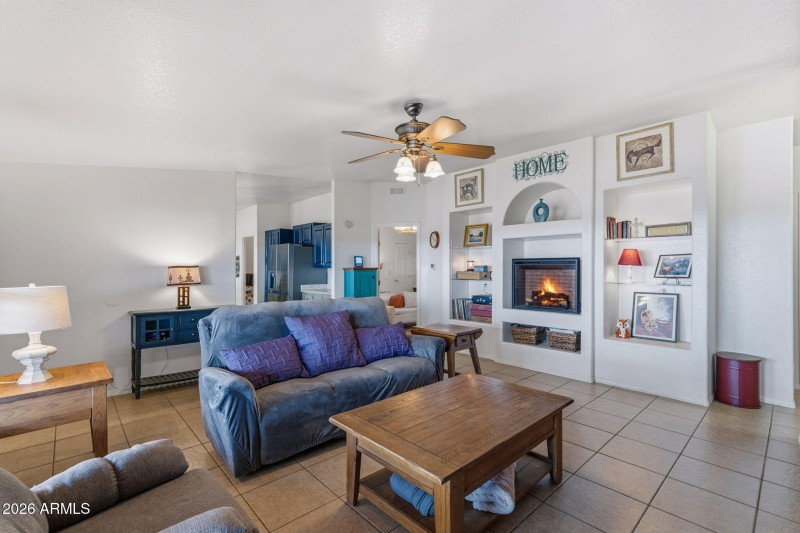 Living Area w/ Fireplace