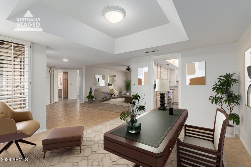 Den or dining virtually staged