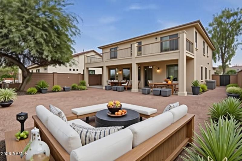 Classic backyard virtually staged