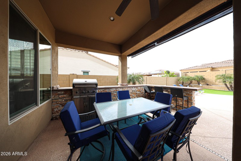 Covered Patio with Built-in BBQ