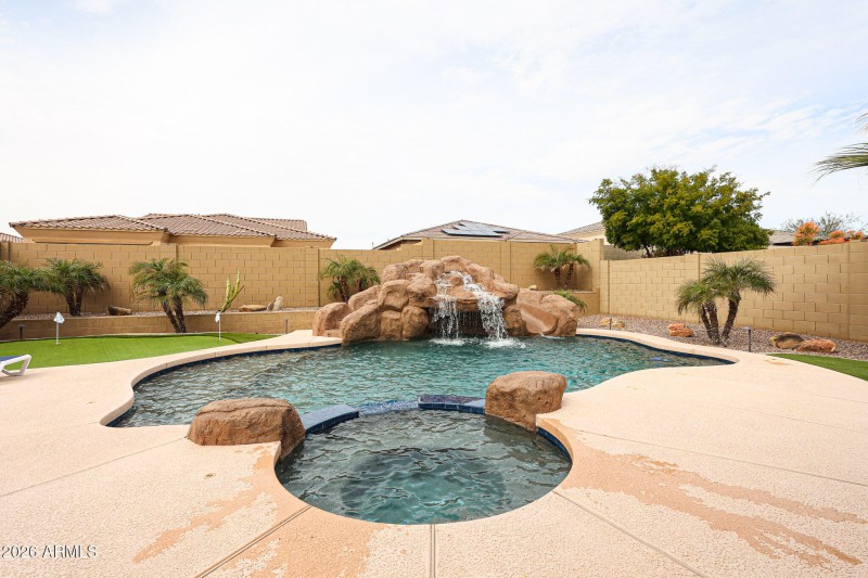 Pool with Slide, Waterfall and Spa