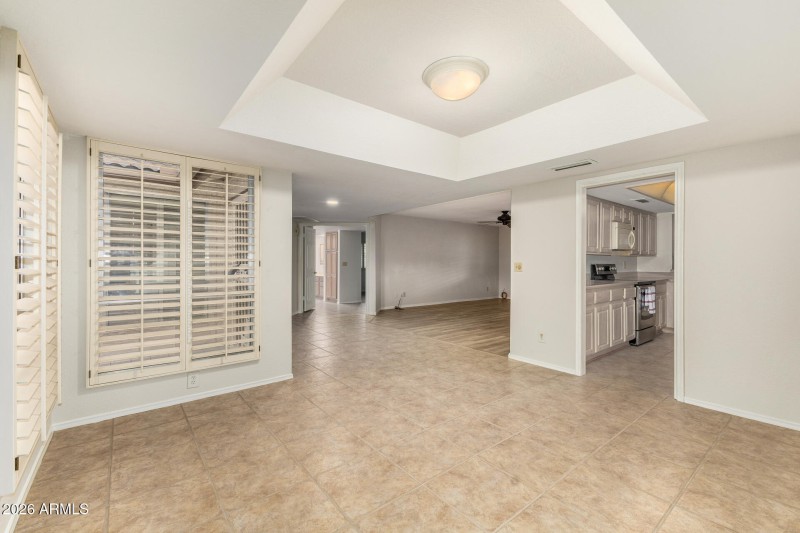 Den/dining to living spaces