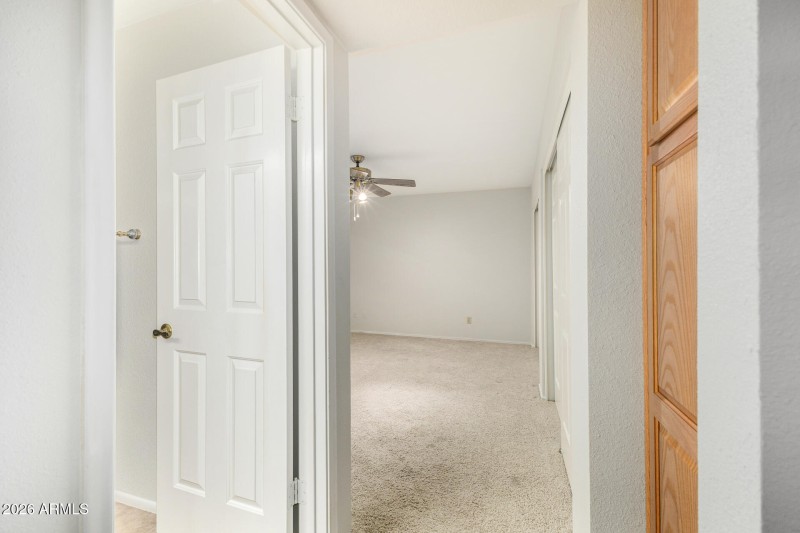 Hall to bath, bedroom & linen