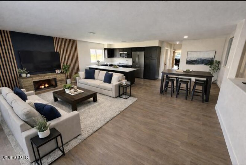 LIVING ROOM 2 AND KITCHEN VIRTUALLY STAG