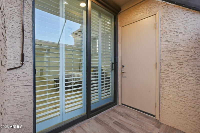 Patio storage closet/same tile flooring