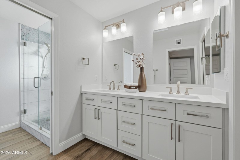 Primary bath is gorgeous