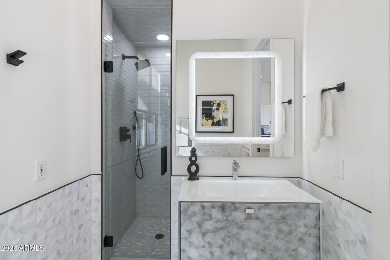 Modern LED Vanity & Shower