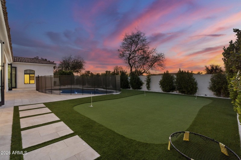Scenic Backyard at Sunset