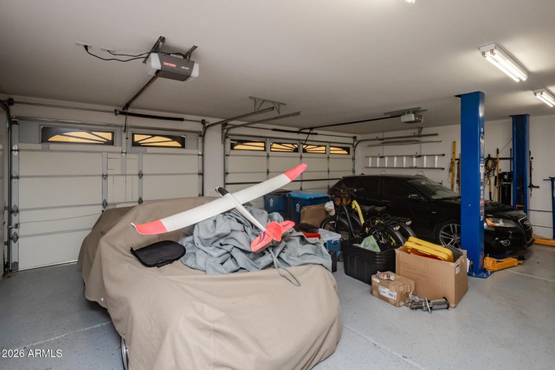 Extended garage with lift