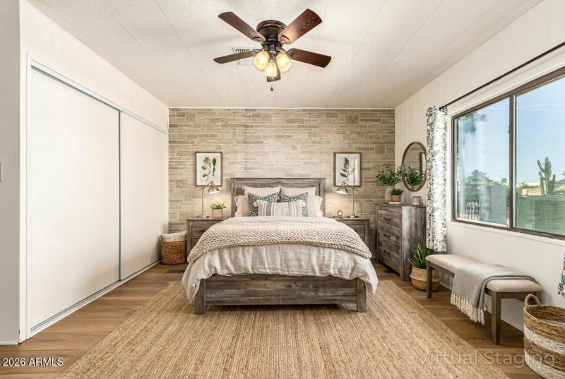 Primary Bedroom Staged