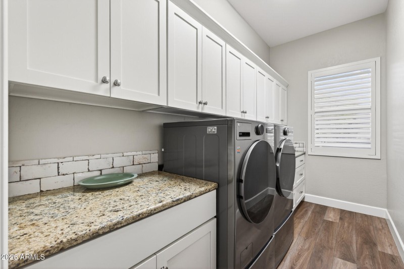 Remodeled indoor laundry room