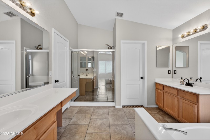 Master Bath with separate vanities