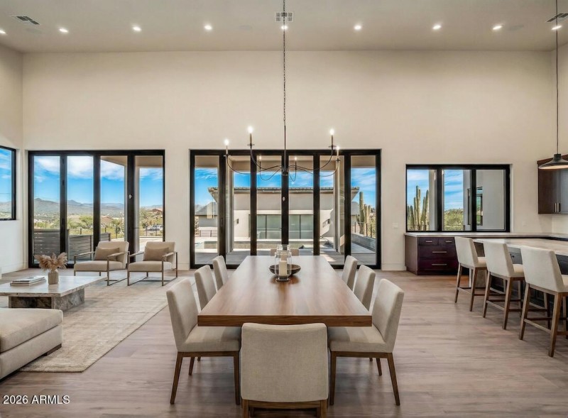 Digitally staged dining room