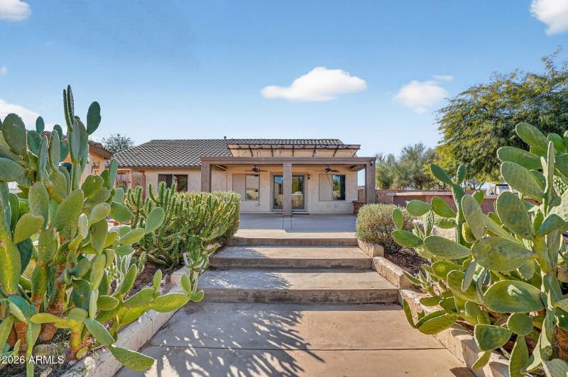 Backyard Steps to Covered Patio
