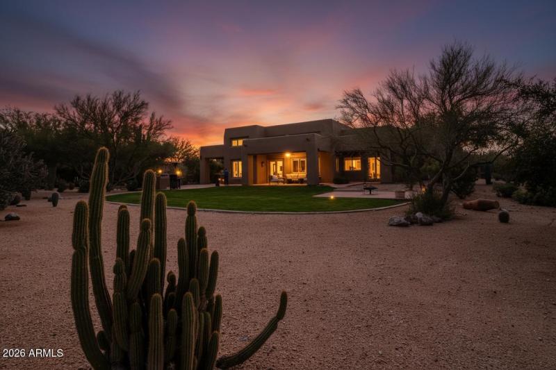 Backyard at twilight