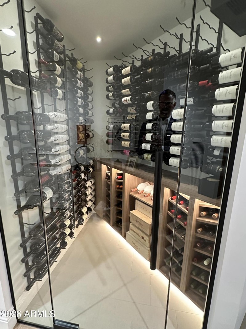 Walk-in wine cellar