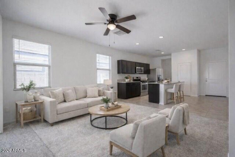 virtually staged living room