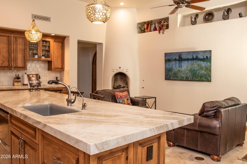 FAMILY ROOM w/FIREPLACE AND TV
