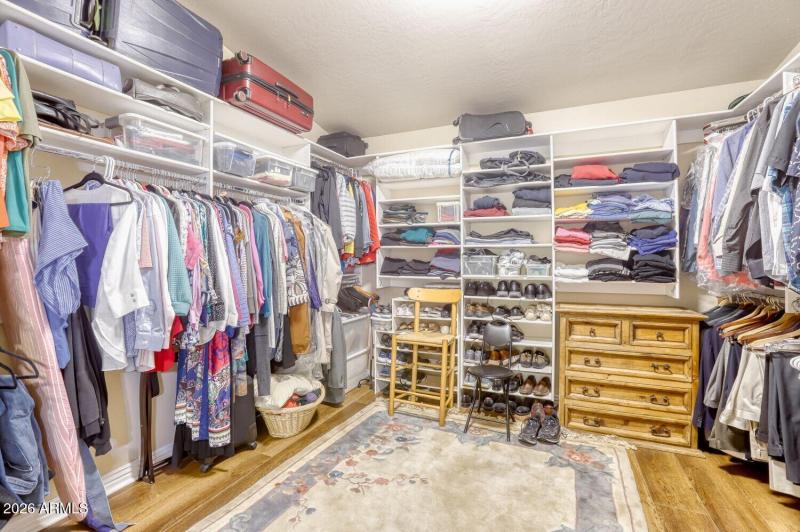 Generous walk-in closet