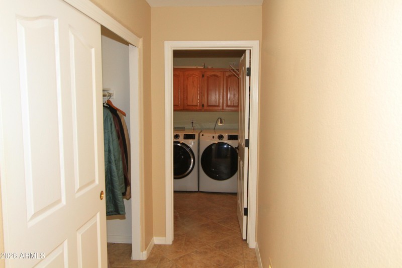 Closet next to laundry