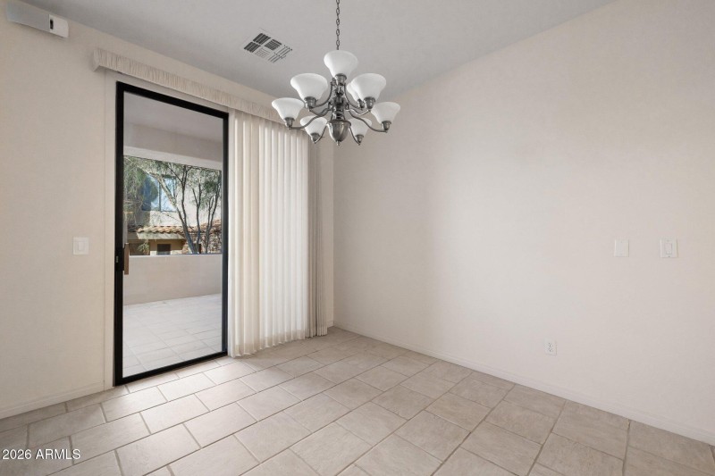 Dining room with slider to patio