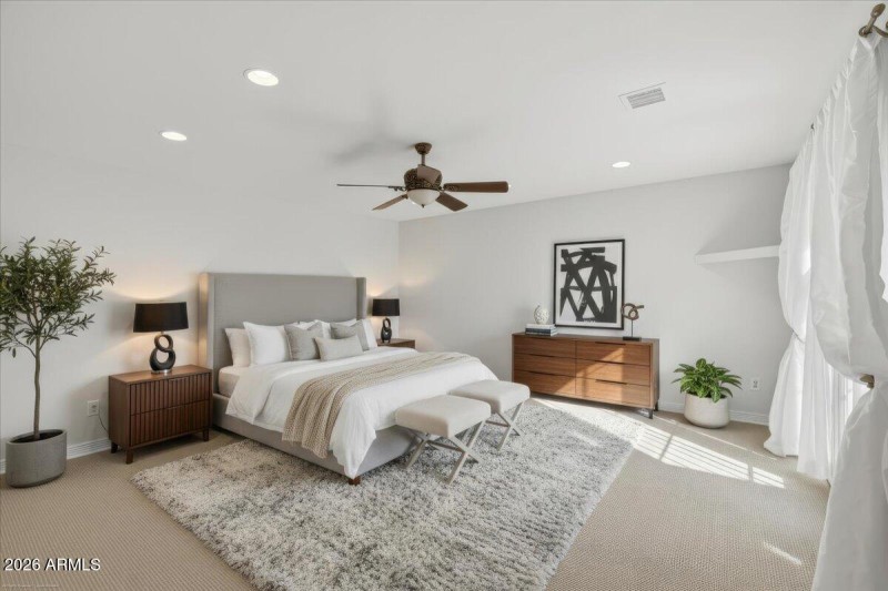 Virtually Staged Primary Suite