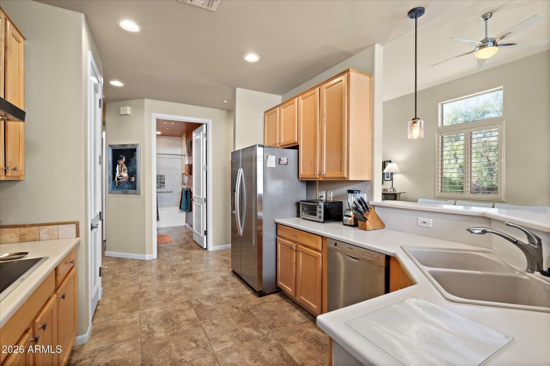 Kitchen from dining area