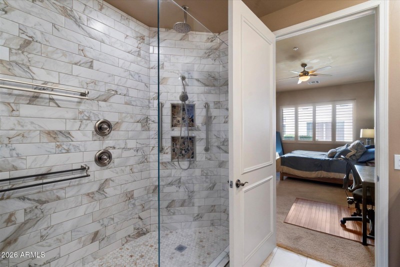 Remodeled shower in master bathroom