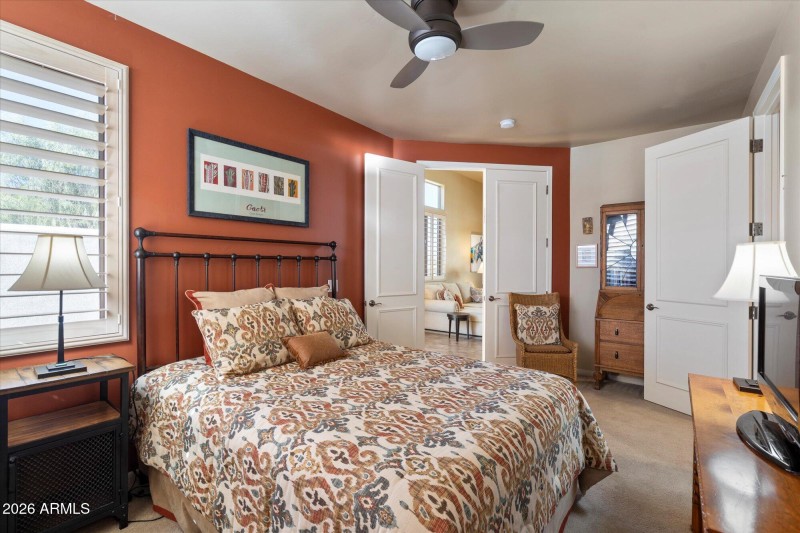 Second bedroom toward French doors