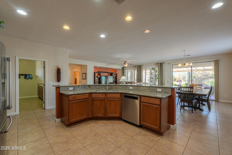 Kitchen to dining & Great room