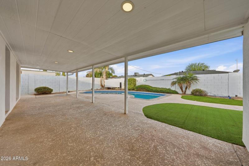 Covered Patio & Pool View