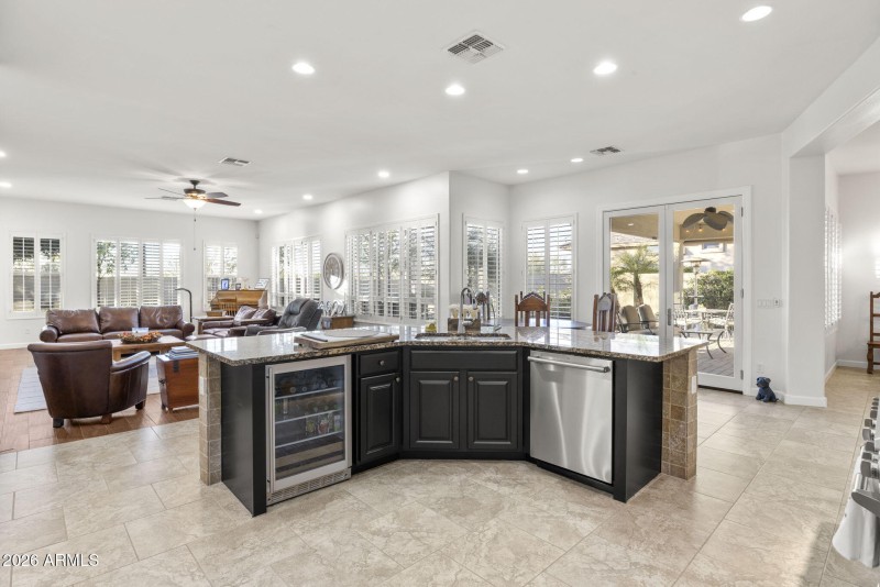 Beverage Fridge & Ample Storage