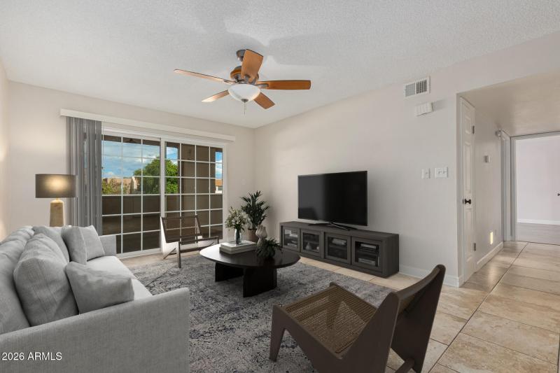 Virtually staged living room