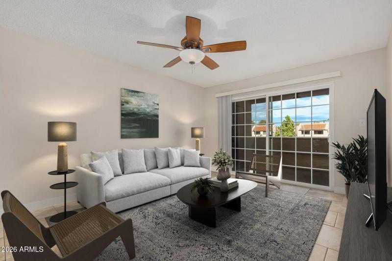 Virtually staged living room